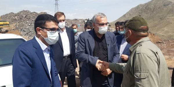 بازدید وزیر بهداشت از پروژه خط انتقال آب طالقان به آبیک
